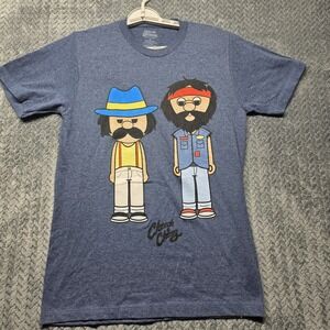 Cheech & Chong Graphic T-Shirt Men's Small Blue Comedy Stoner Tee